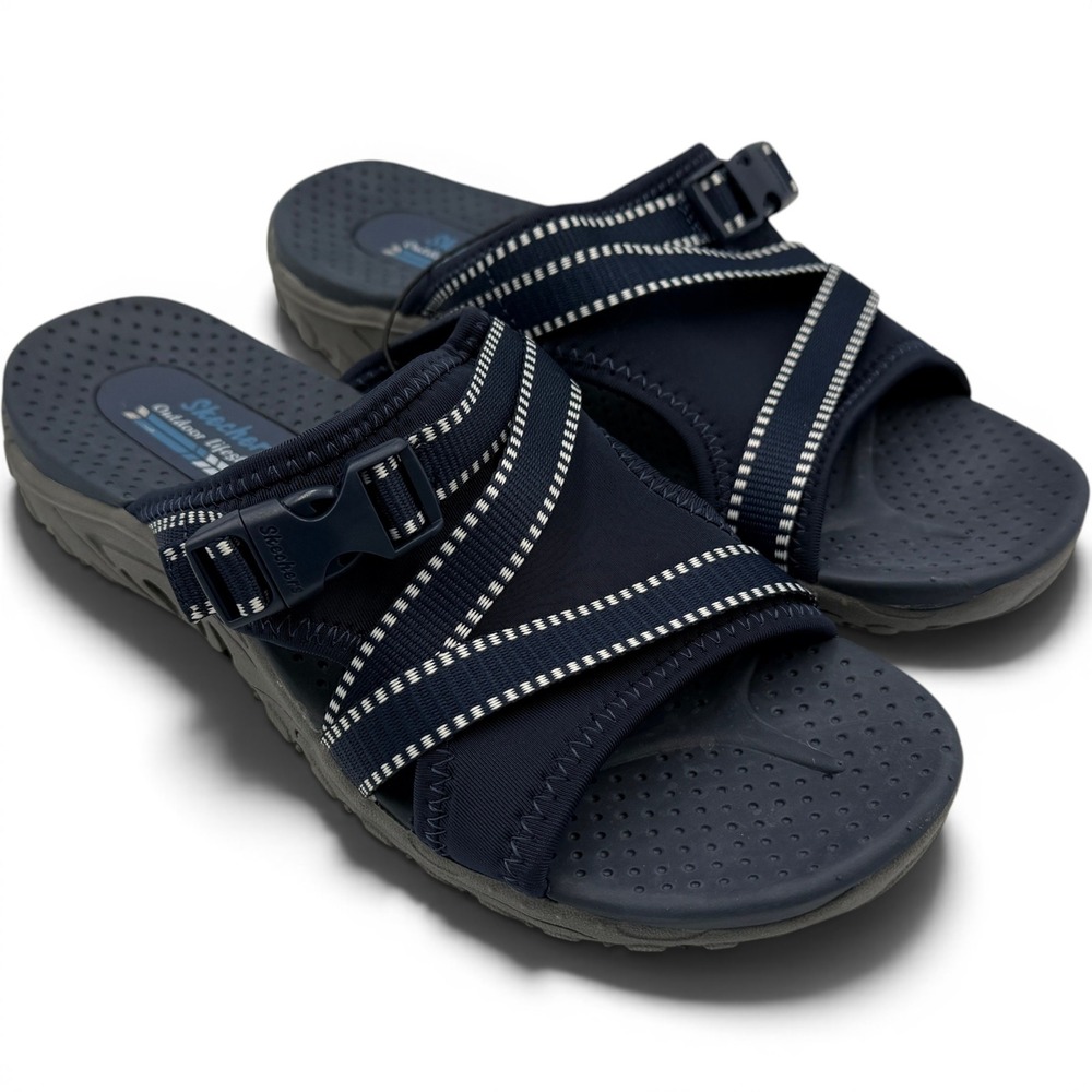 Skechers Reggae Sandals Women 7 Navy Outdoor Adventure 56196SA/NVY *NEW*